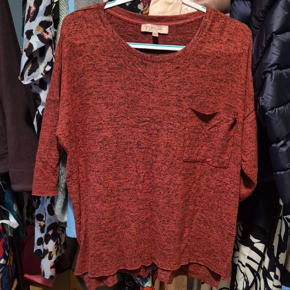 Philosophy Red Marled Knit Top